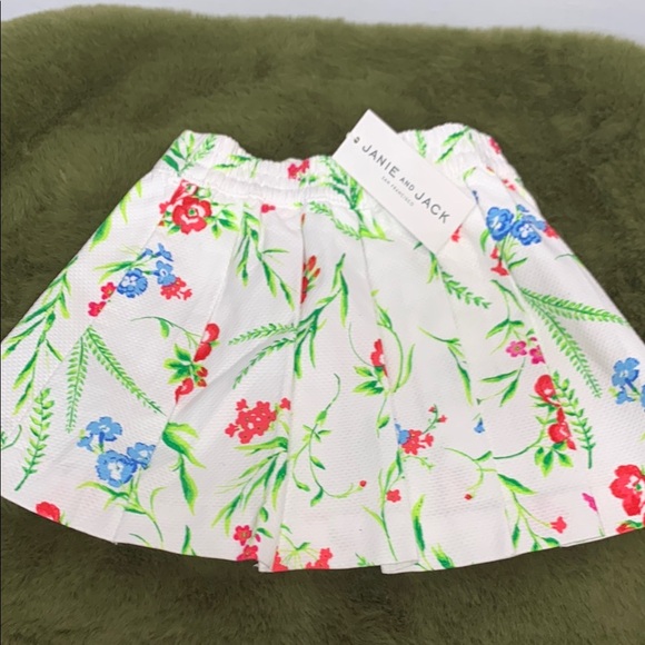 Janie and Jack Wildflower Print Floral Pique Pleated Skirt - Picture 8 of 10